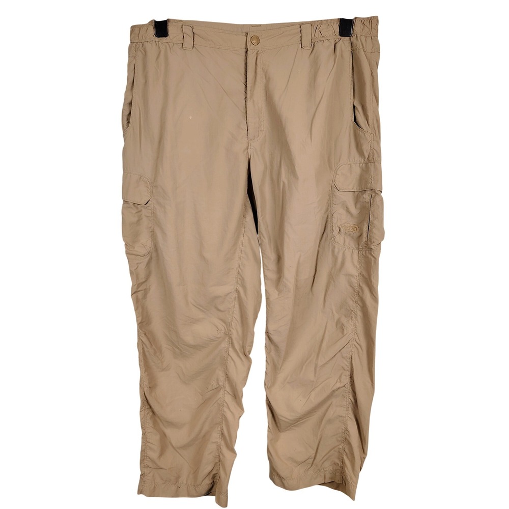 The North Face Mens XXL Cargo Pants Khaki Nylon Ripstop Gorpcore Hiking